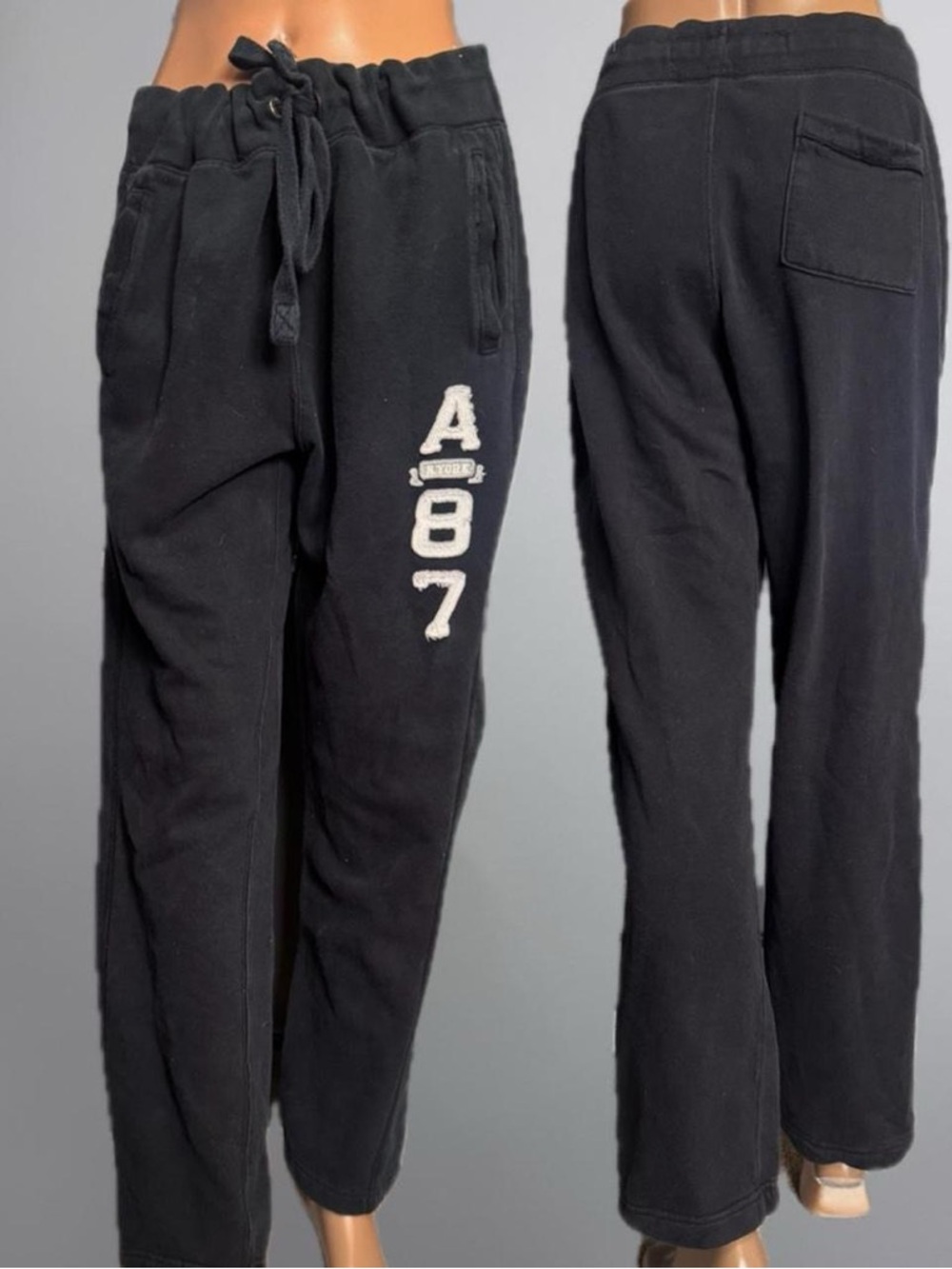 Aeropostale Y2K Black Straight-Leg Sweatpants